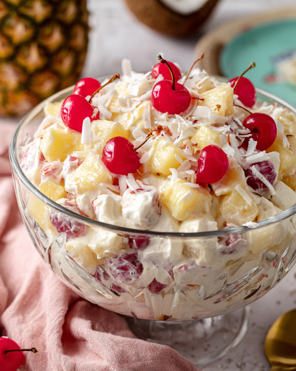 Cherry Pineapple Fruit Salad – Creamy, Sweet, and Easy