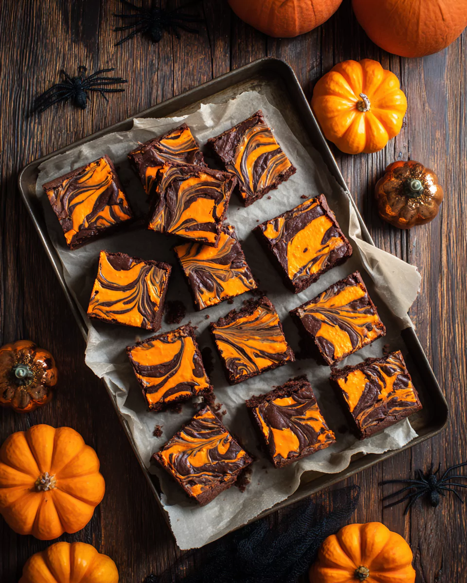 Halloween Cream Cheese Swirl Brownies – A Spooky Sweet Treat