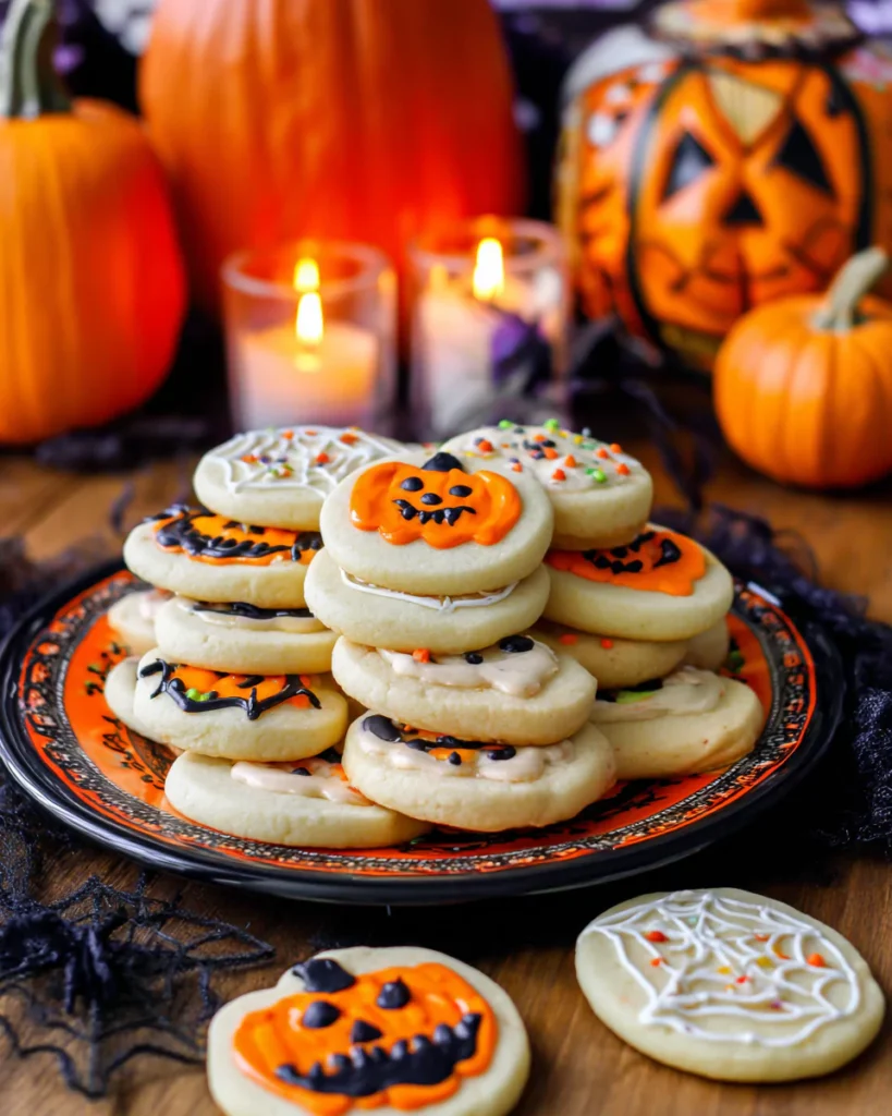 Serving Halloween sugar cookies