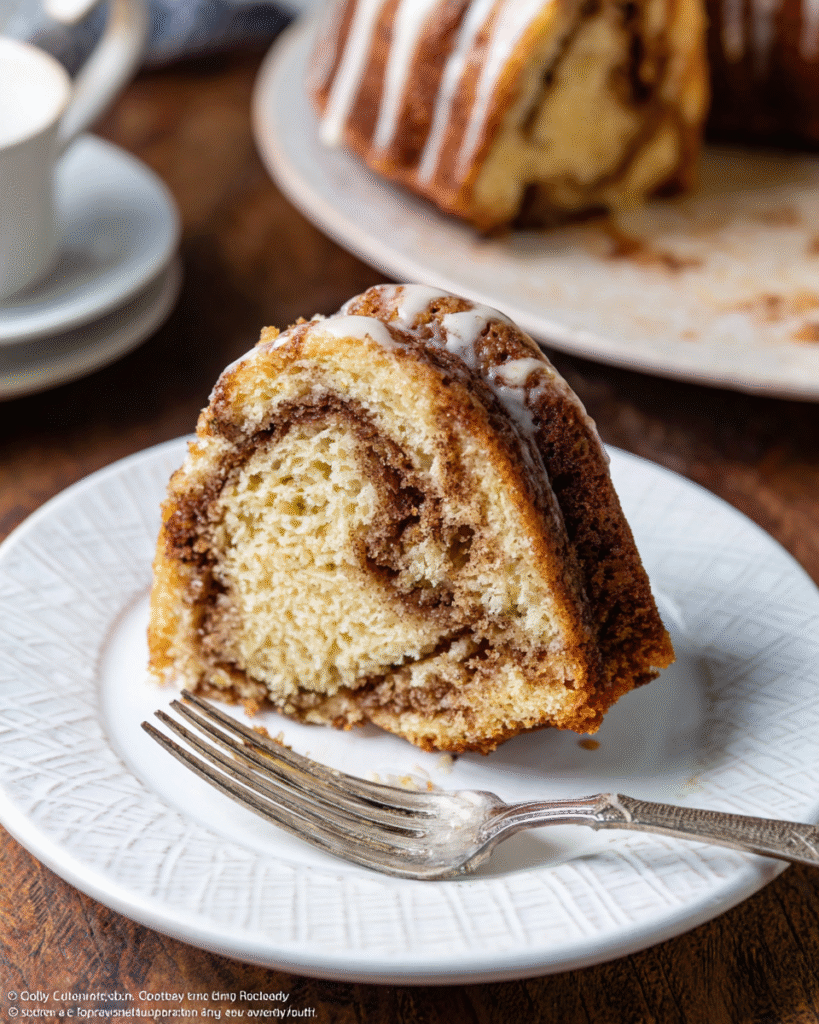 Slice of Cinnamon Bundt Pan Zucchini Bread