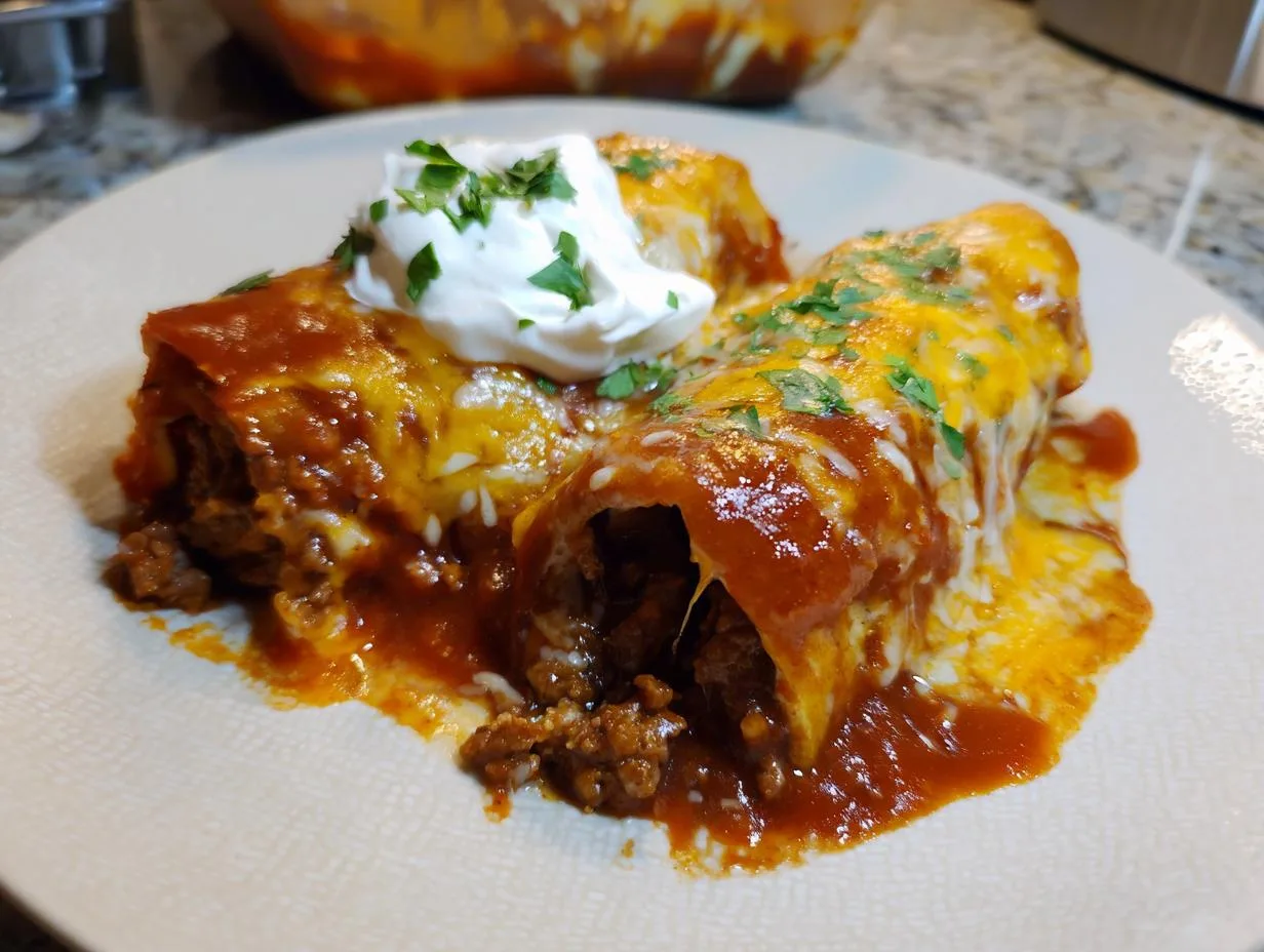 Irresistible Cheesy Beef Enchiladas Recipe in 40 Minutes