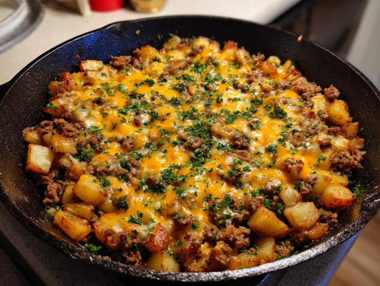 Irresistible 40-Minute Cheesy Ground Beef and Potatoes