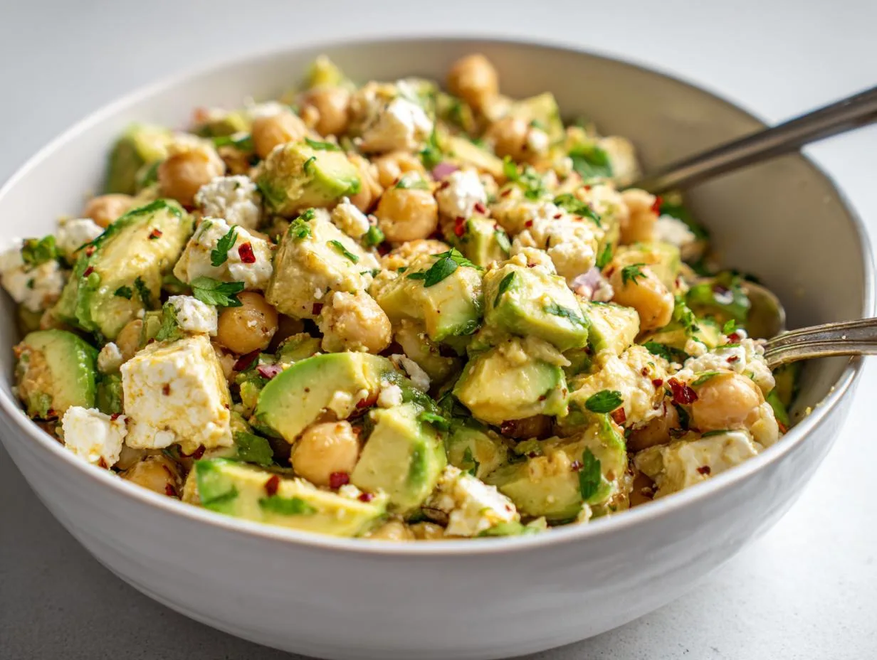10-Minute Chickpea Feta Avocado Salad That Wows