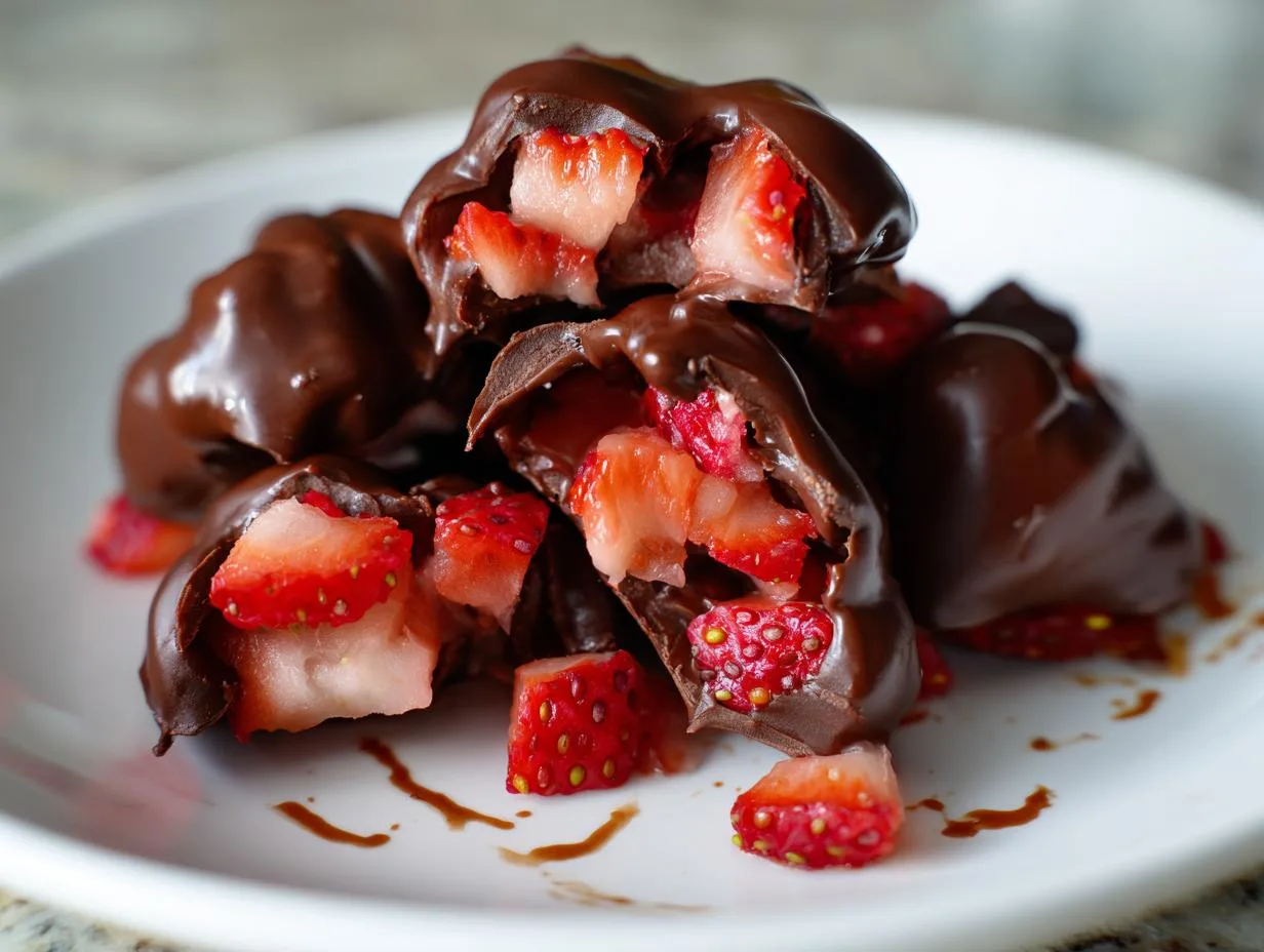 Delicious 6-Ingredient Chocolate Strawberry Yogurt Clusters