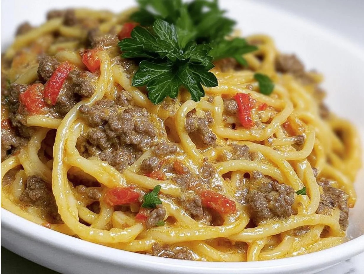30-Minute Creamy Italian Spaghetti Beef That Will Blow Your Mind