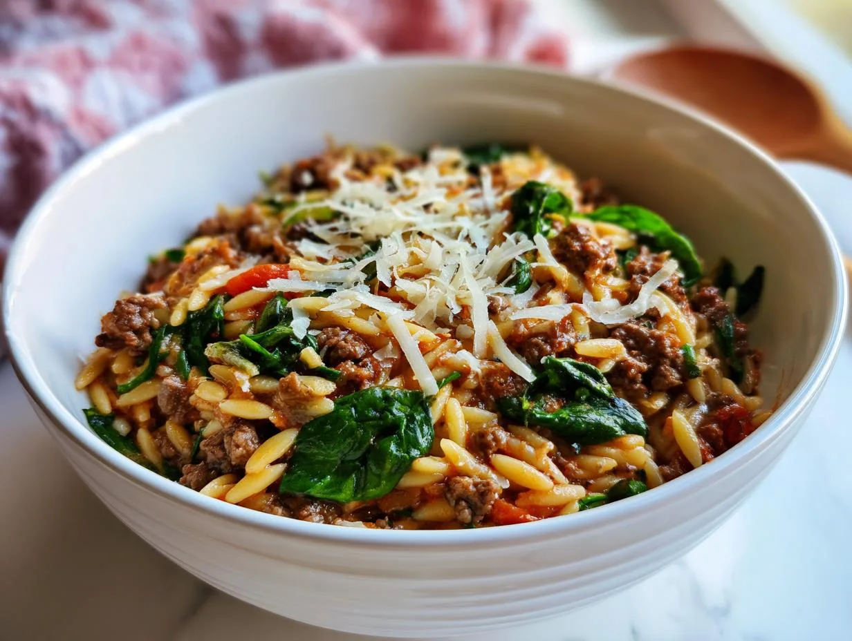 30-Minute Ground Beef Orzo Pasta Recipe That Tastes Heavenly