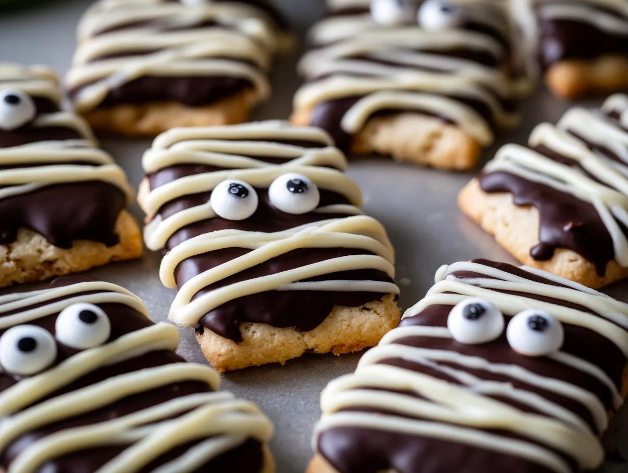 “Delicious Halloween Mummy Shortbread Cookies in 10 Steps!”