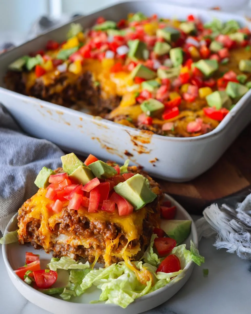 Low Carb Keto Taco Casserole - detail 1