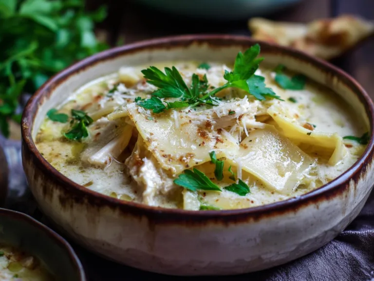 White Chicken Lasagna Soup