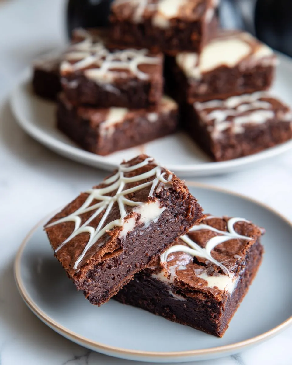 White Chocolate Spiderweb Brownies - detail 3