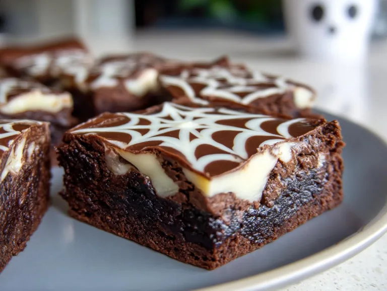 White Chocolate Spiderweb Brownies