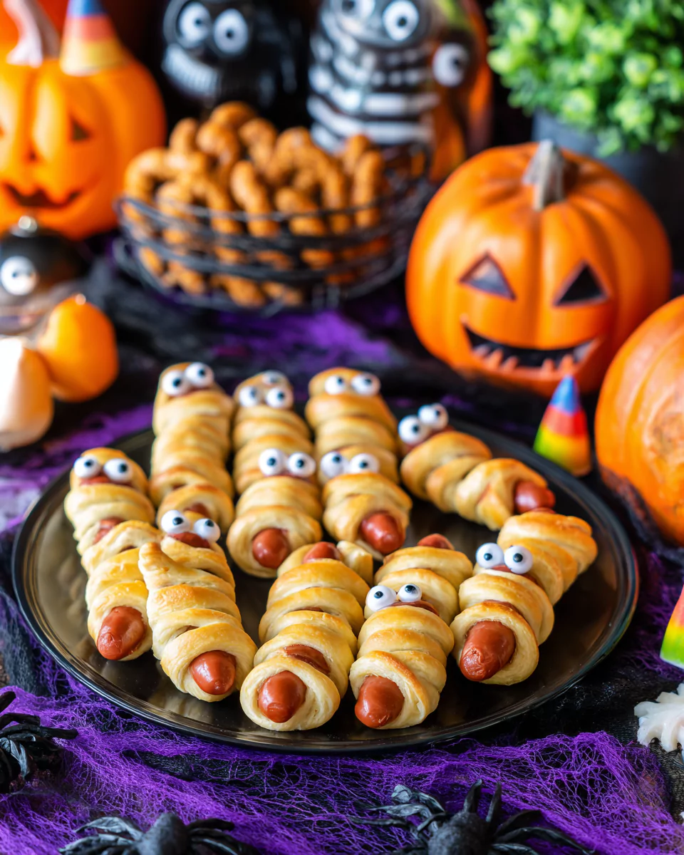 Crescent Roll Mummy Dogs Recipe for Halloween Fun