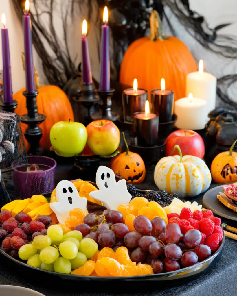 Serving Halloween Fruit Salad at a party