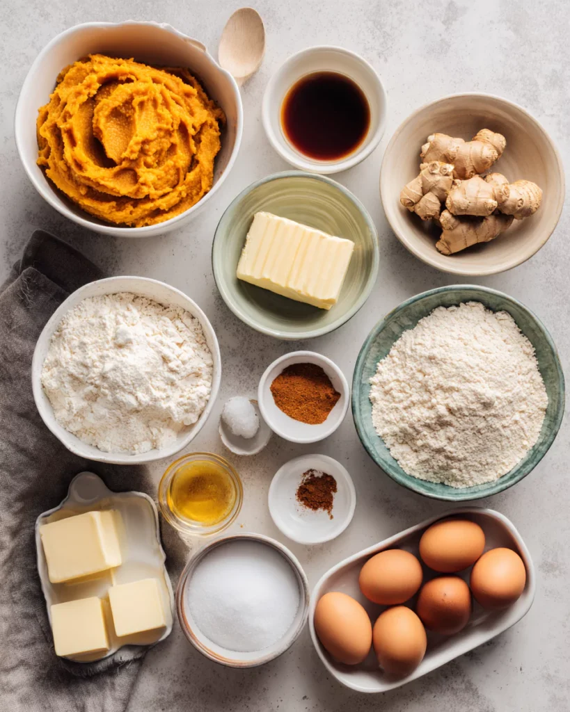 Ingredients for maple pumpkin cookies recipe