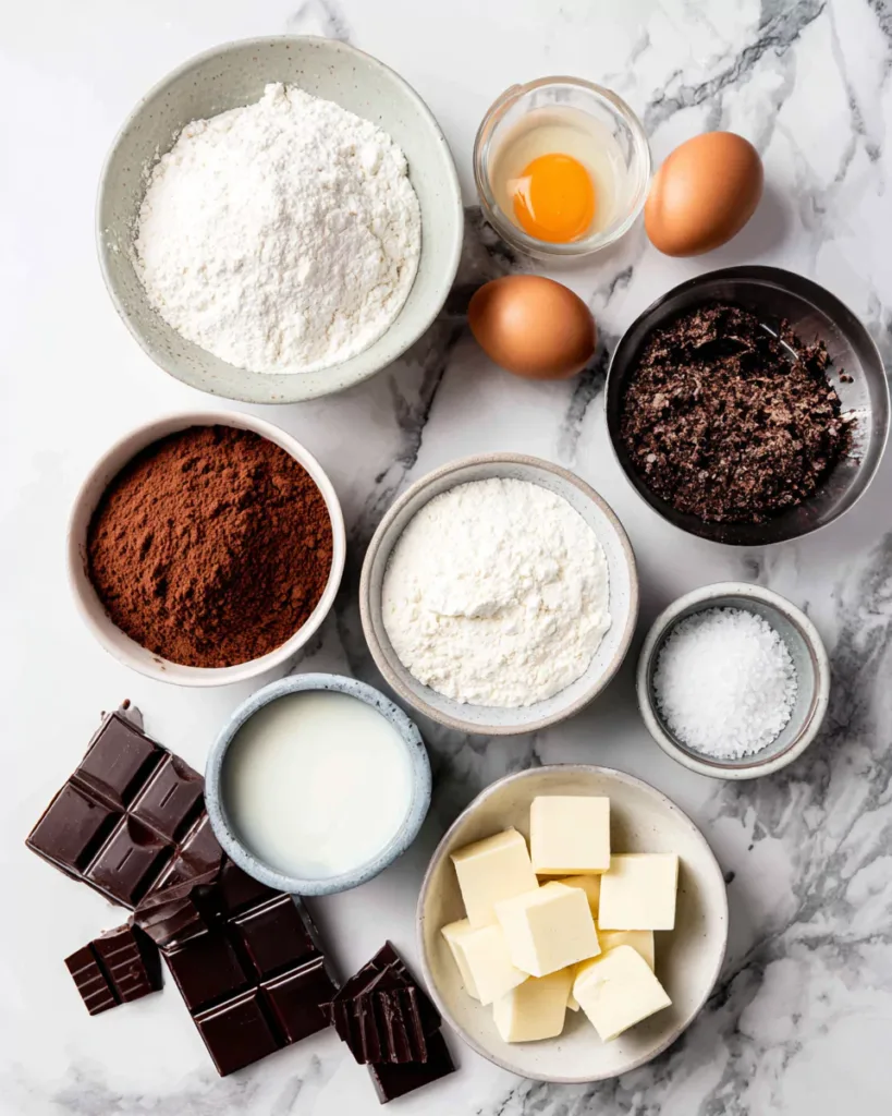 Ingredients for Spider Web Chocolate-Glazed Donuts