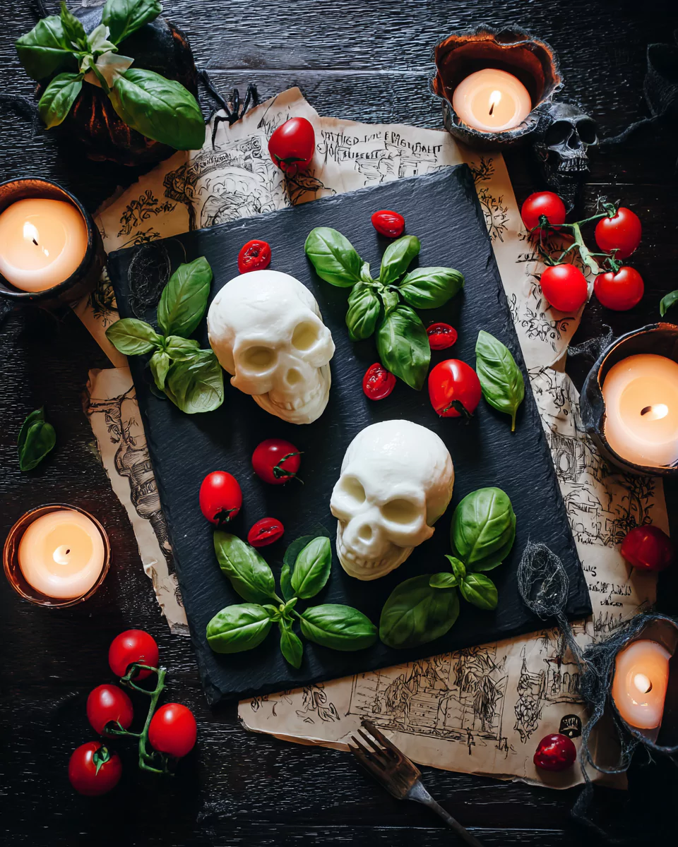 Spooky Mozzarella Skulls Recipe for Halloween Fun