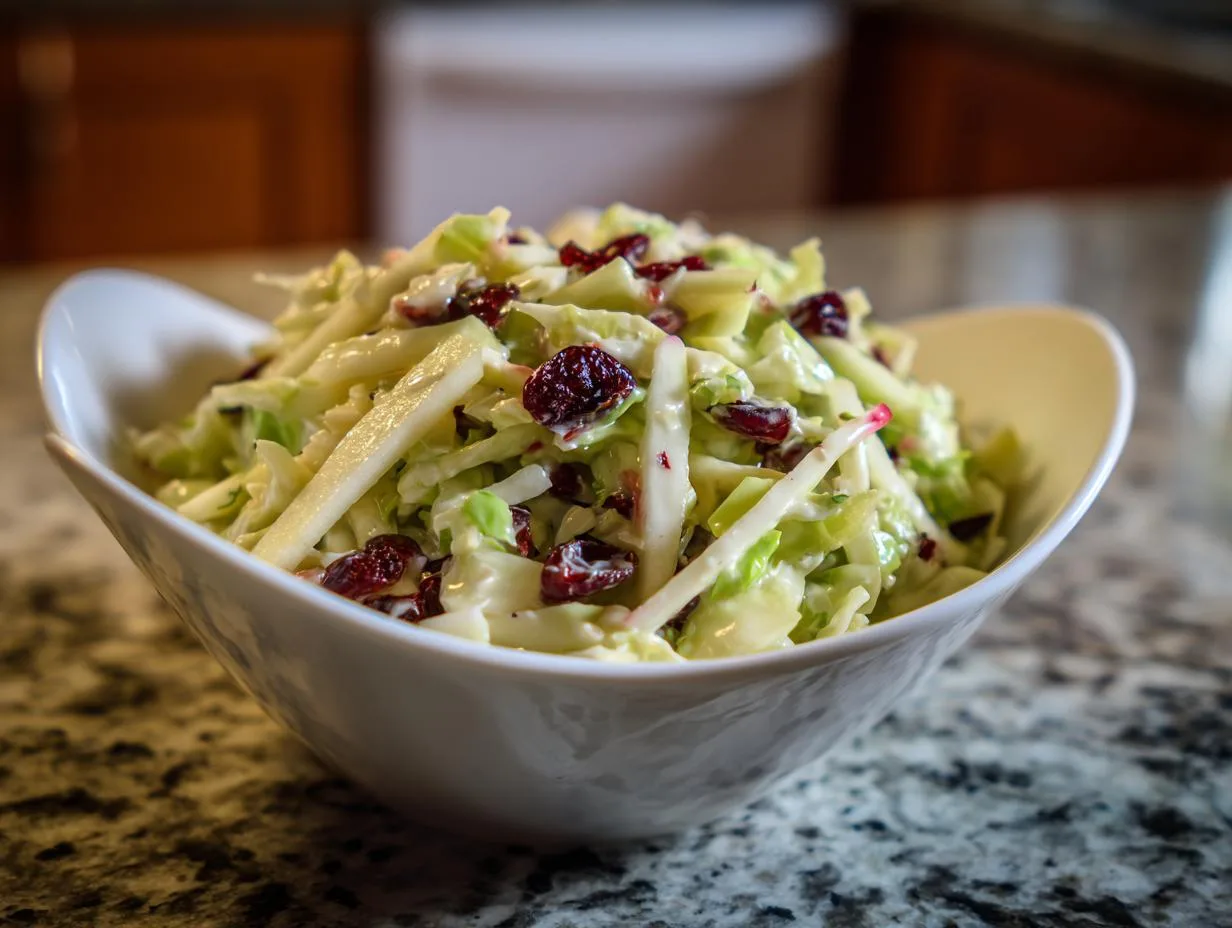 15-Minute Apple Cranberry Coleslaw Salad with Dressing