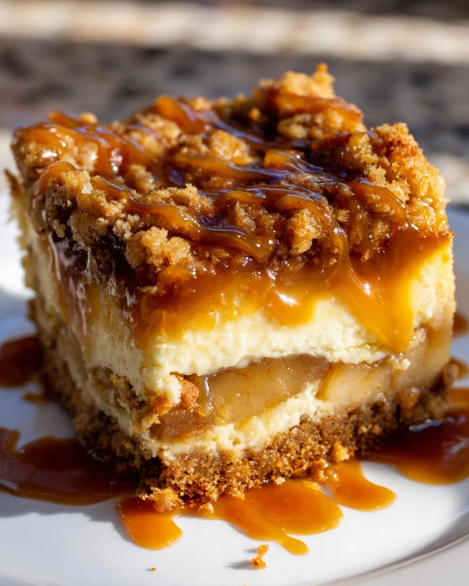 Caramel Apple Cheesecake Bars - detail 3