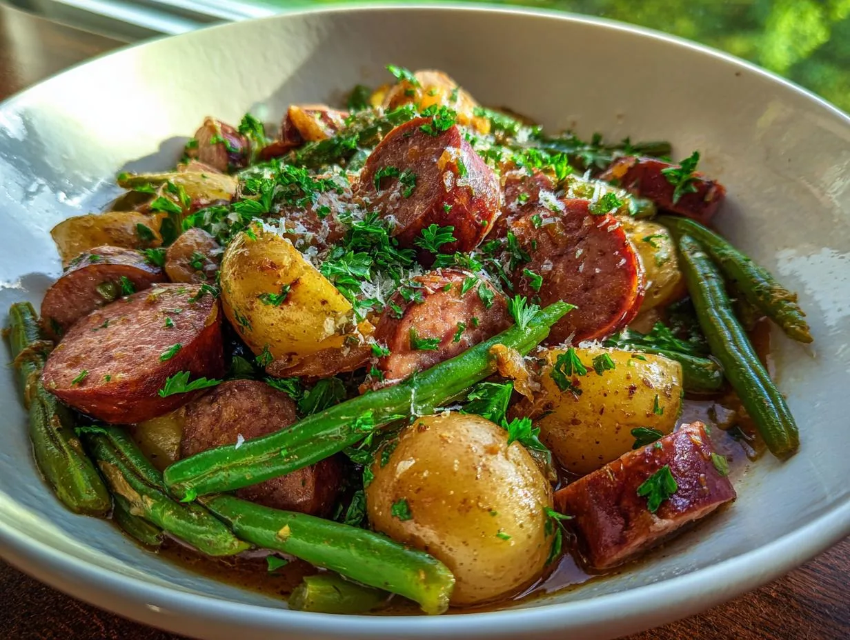 Crockpot Kielbasa Green Beans – 5-Star Easy Dinner in 15 Min