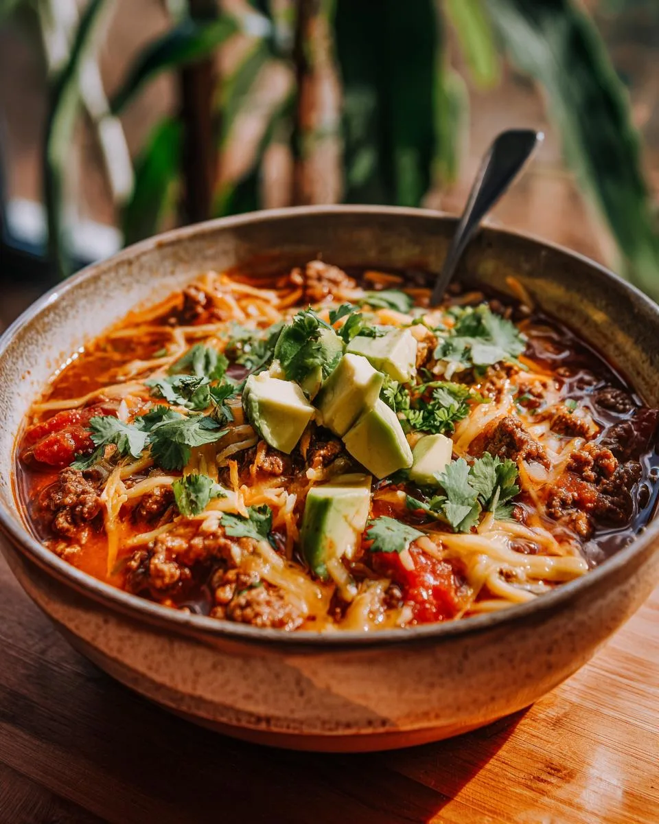 Keto Crockpot Taco Soup - detail 1