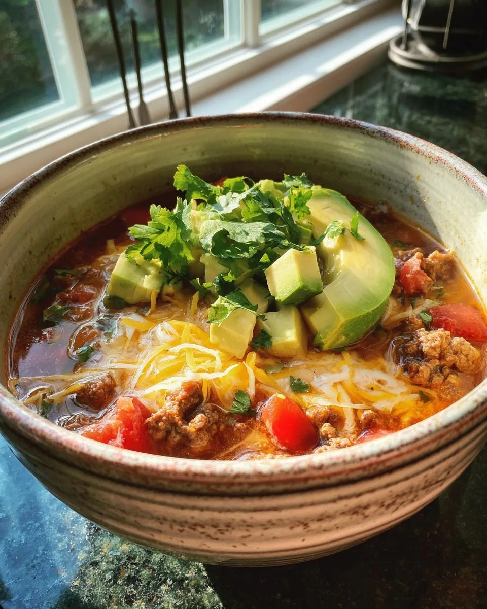 Keto Crockpot Taco Soup - detail 3