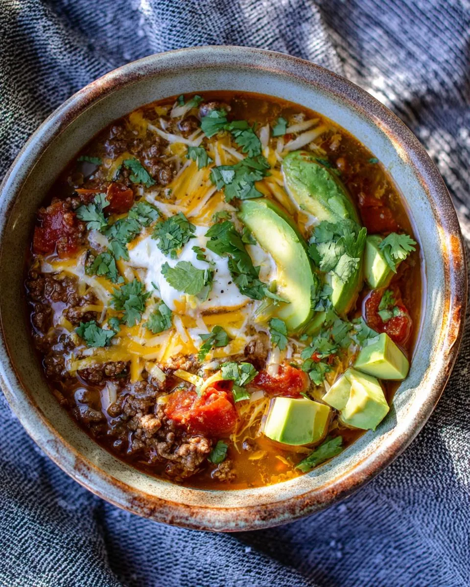 Keto Crockpot Taco Soup - detail 4