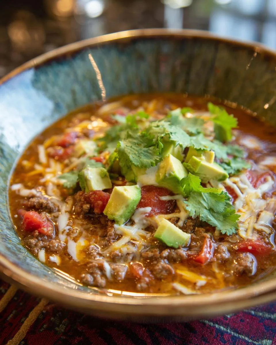 Keto Crockpot Taco Soup - detail 5