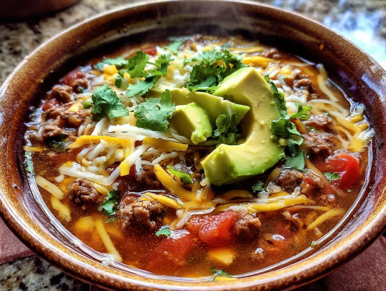 Irresistible Keto Crockpot Taco Soup with Just 8g Carbs