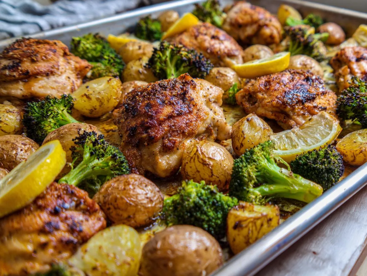 Juicy Lemon Garlic Sheet Pan Chicken in 30 Minutes