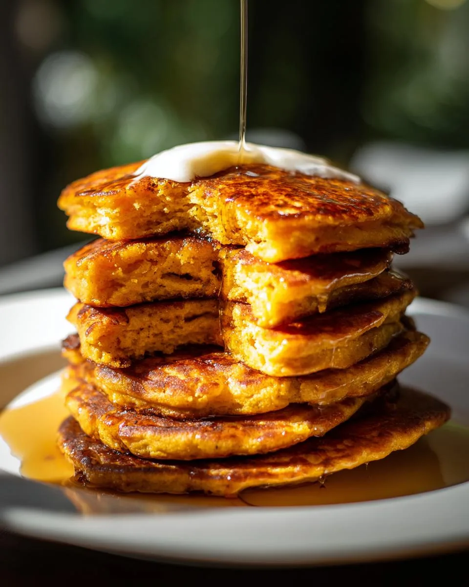 Pumpkin Cottage Cheese Pancakes - detail 1