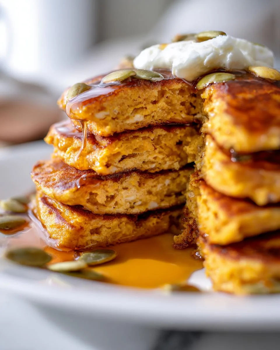 Pumpkin Cottage Cheese Pancakes - detail 4
