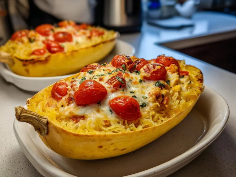 Baked Feta Spaghetti Squash With Tomato