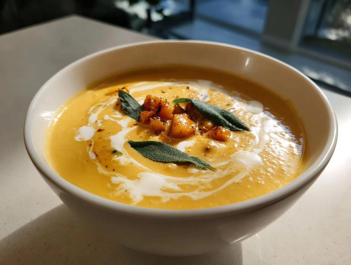 Creamy Cottage Cheese Butternut Squash Soup with 8g Protein