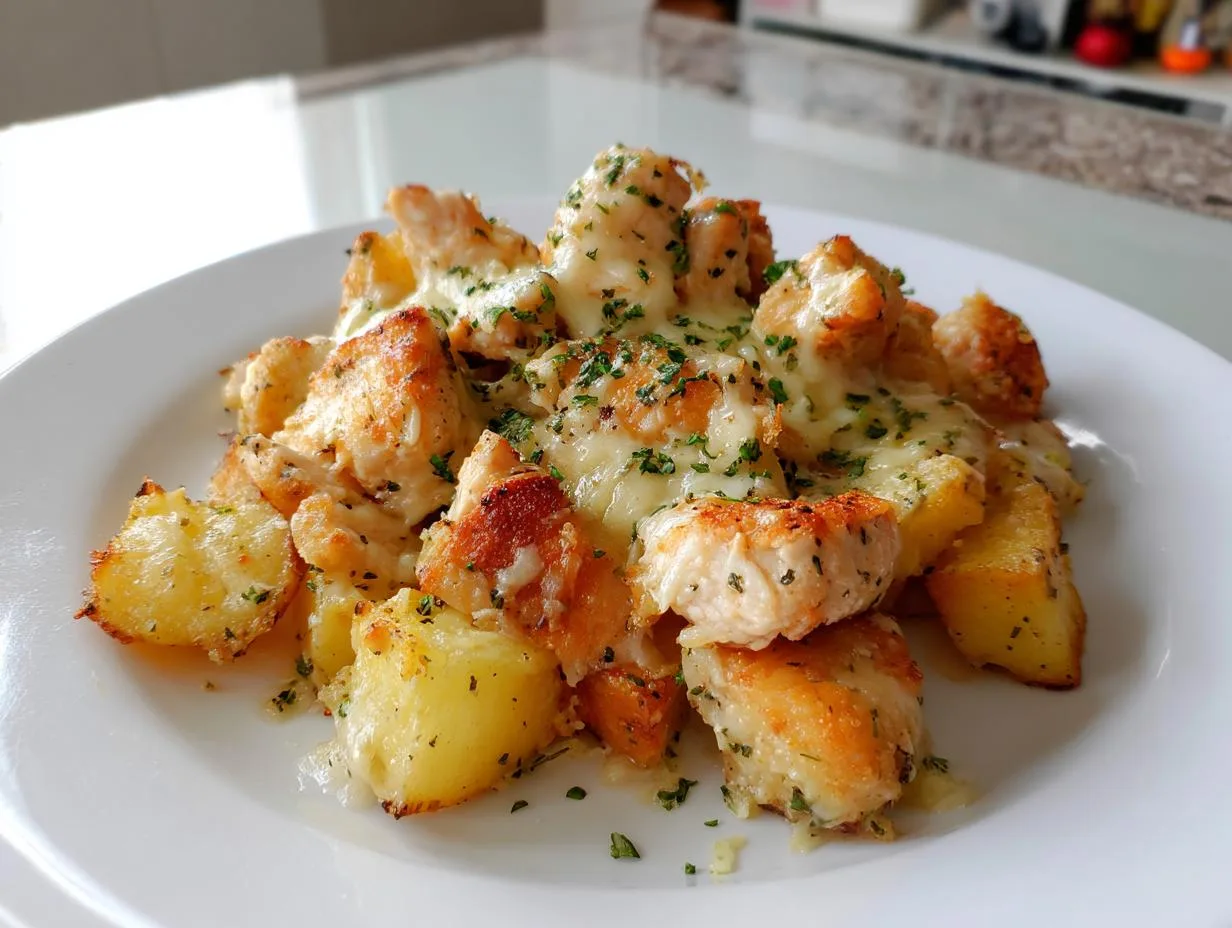 Crispy Garlic Parmesan Chicken and Potatoes in 45 Minutes