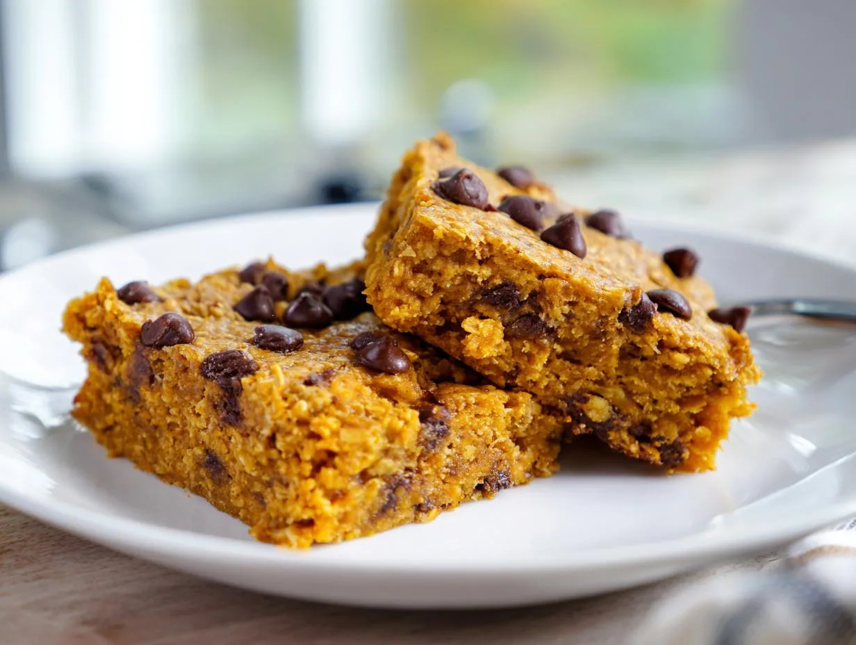 Moist Healthy Pumpkin Oatmeal Bars in 30 Minutes