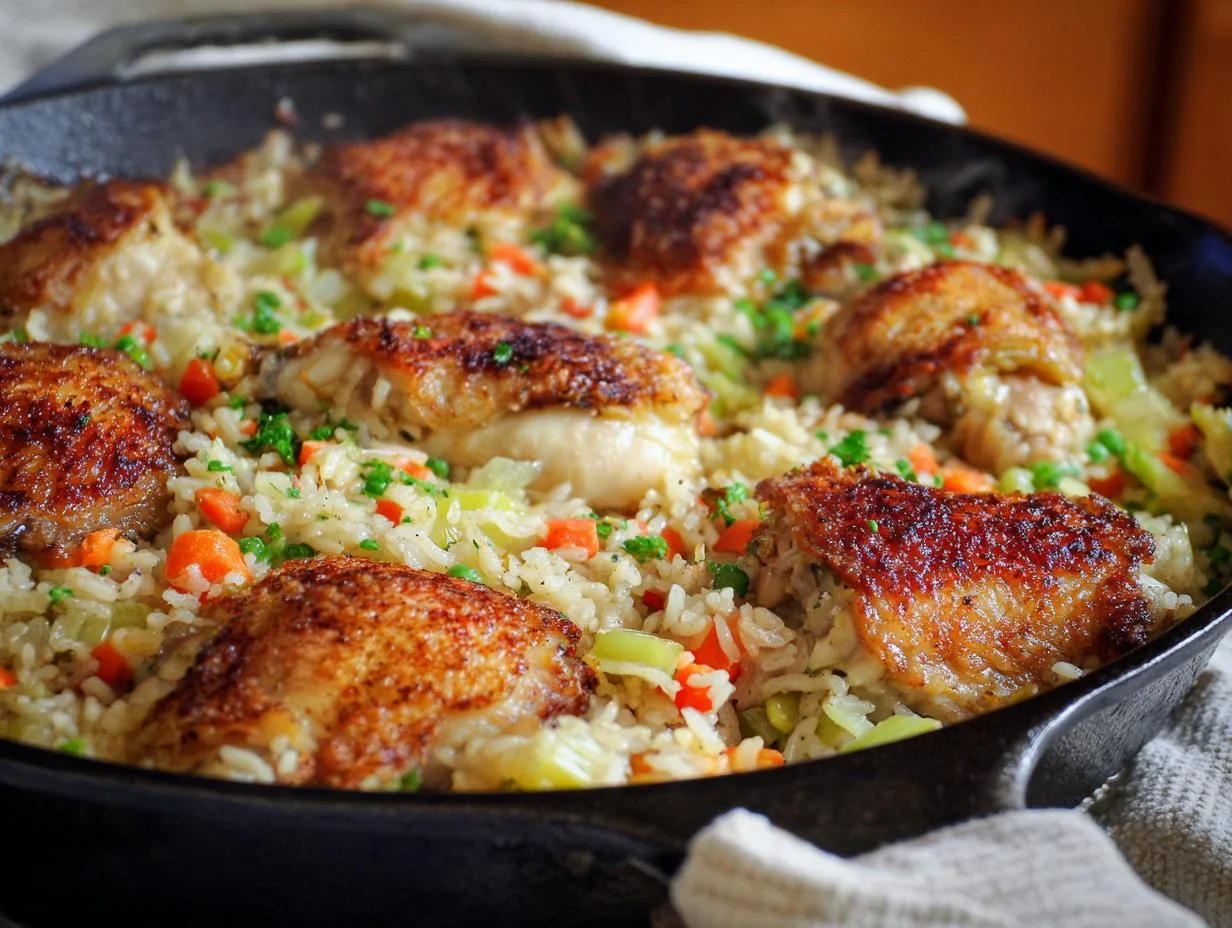 Easy 5-Ingredient One Pan Chicken and Rice Casserole Magic