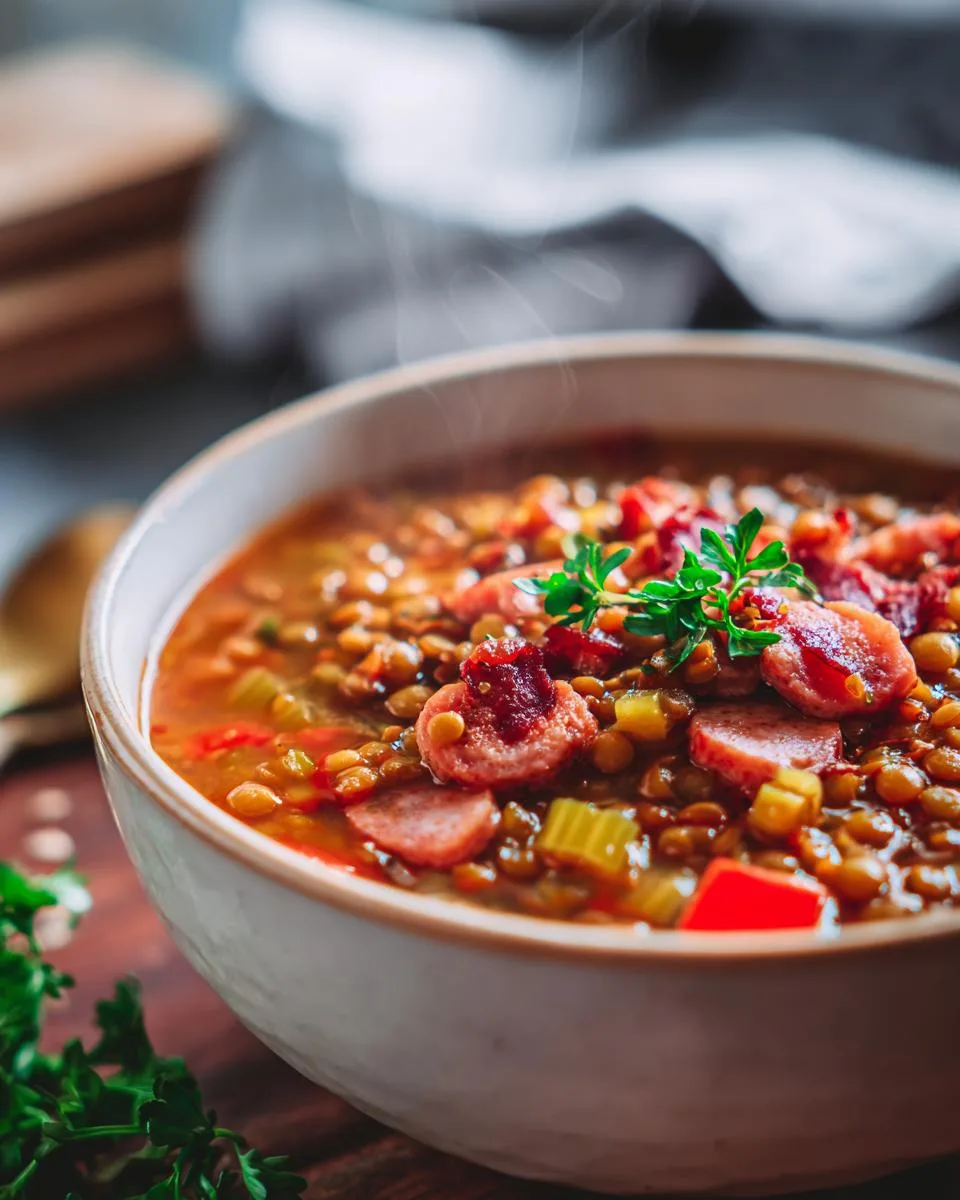 Sausage And Lentil Soup - detail 2