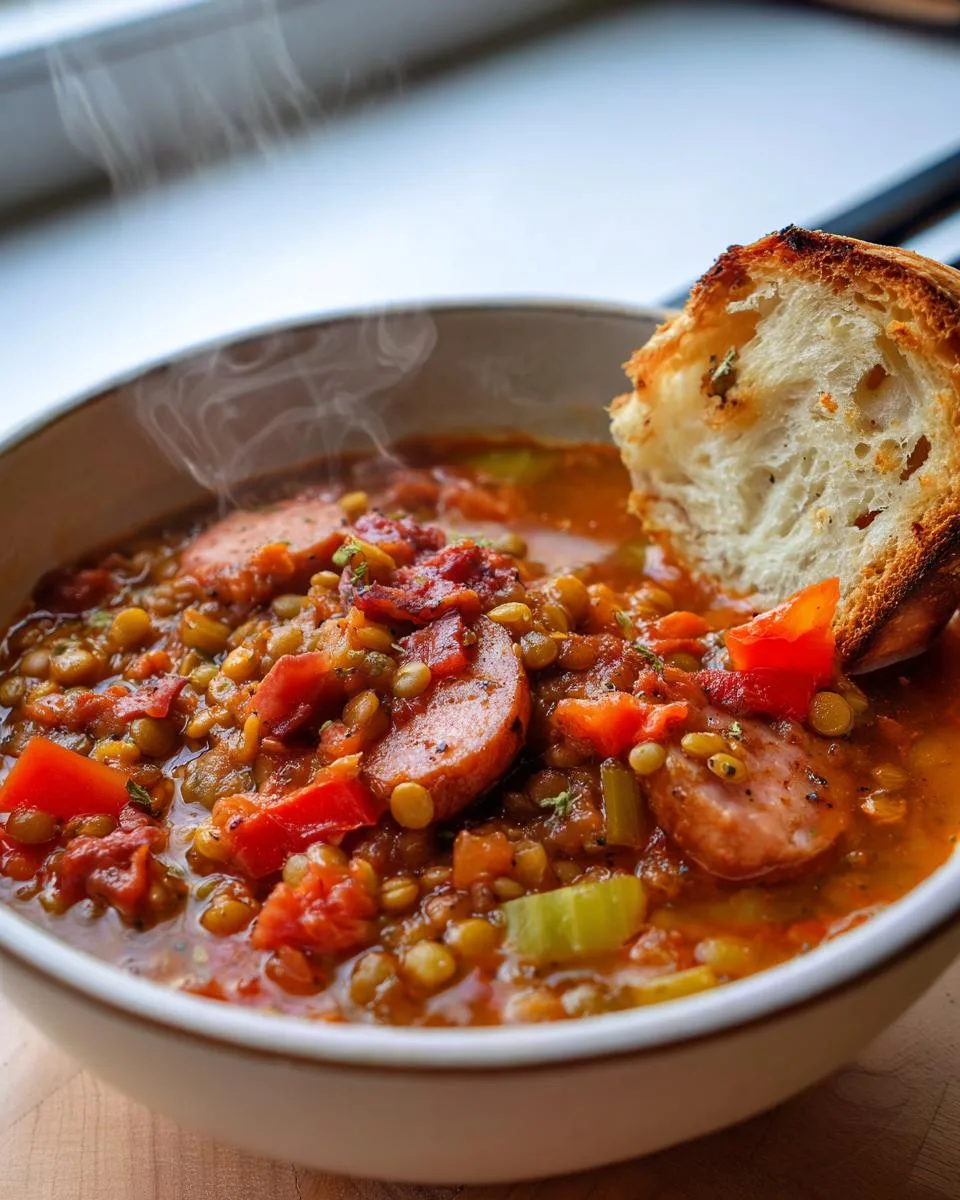 Sausage And Lentil Soup - detail 3