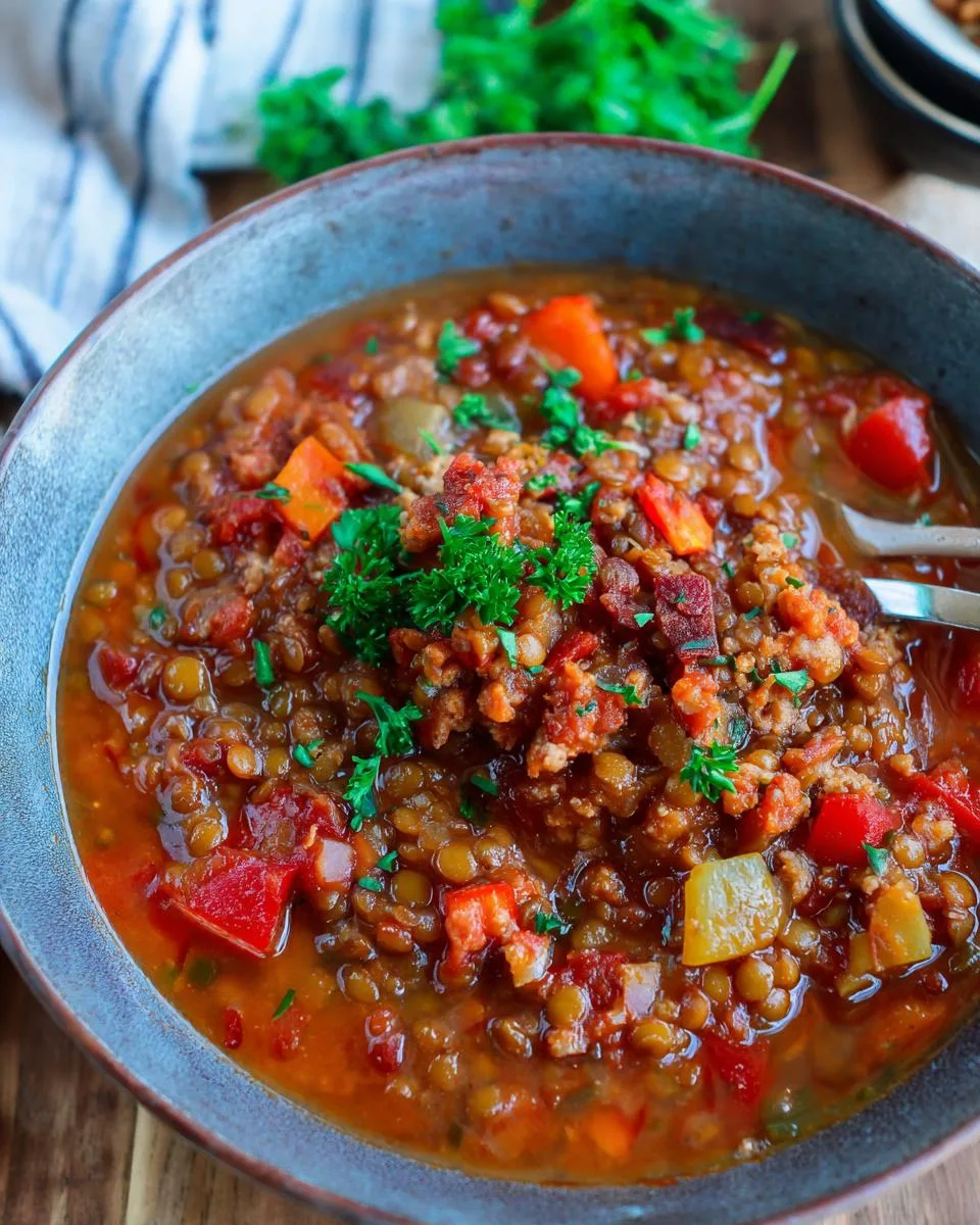 Sausage And Lentil Soup - detail 4