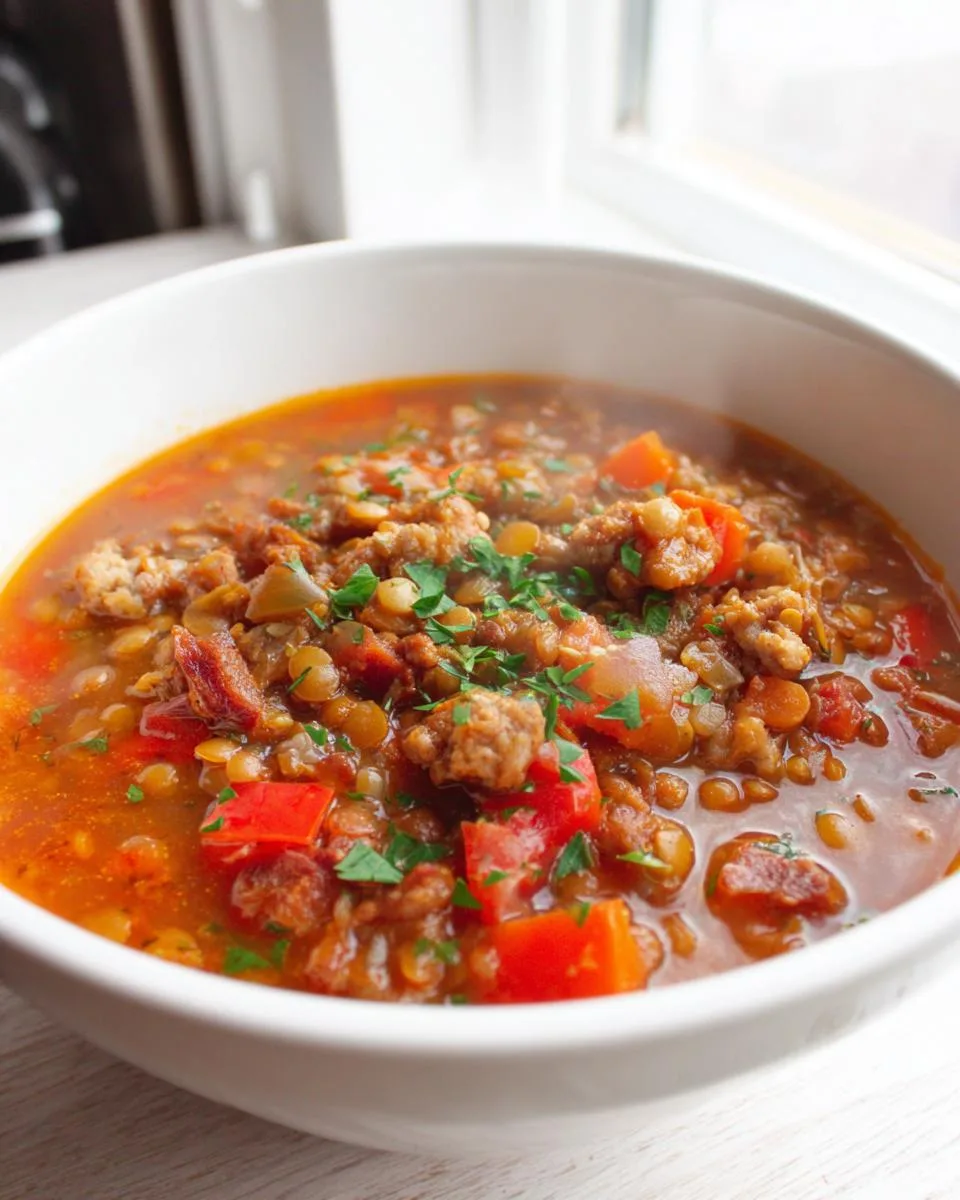 Sausage And Lentil Soup - detail 5