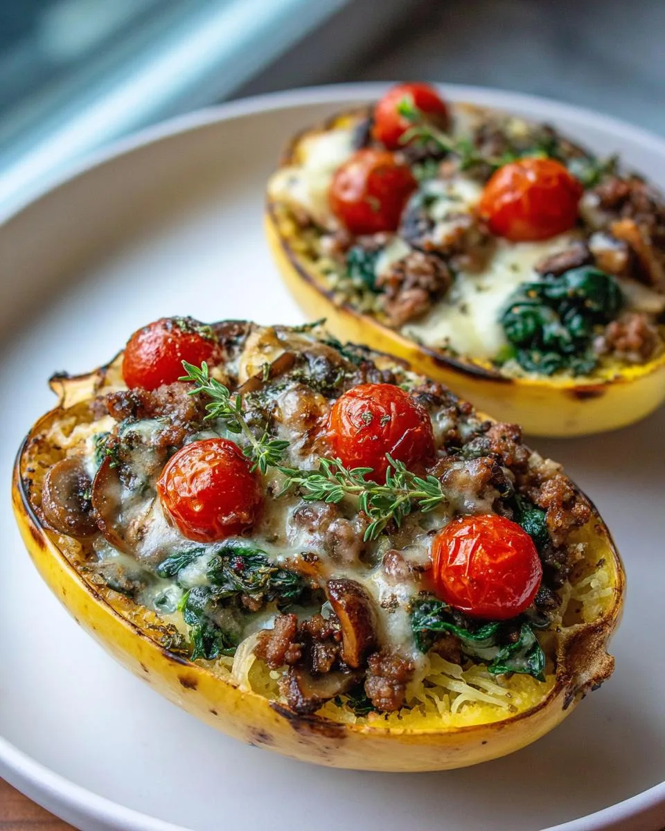 Sausage Stuffed Spaghetti Squash - detail 1