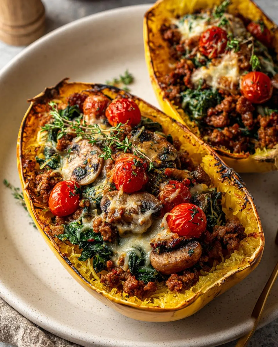 Sausage Stuffed Spaghetti Squash - detail 4