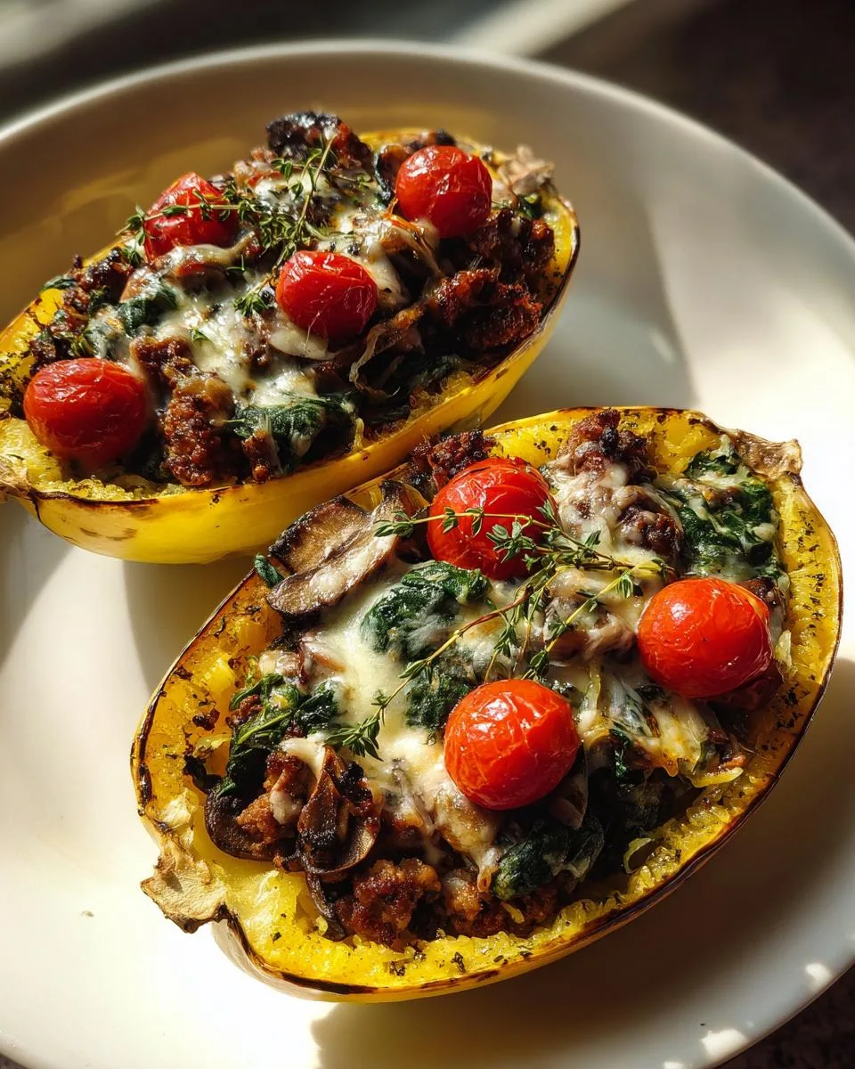 Sausage Stuffed Spaghetti Squash - detail 5
