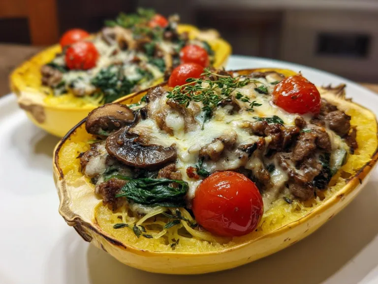 Sausage Stuffed Spaghetti Squash
