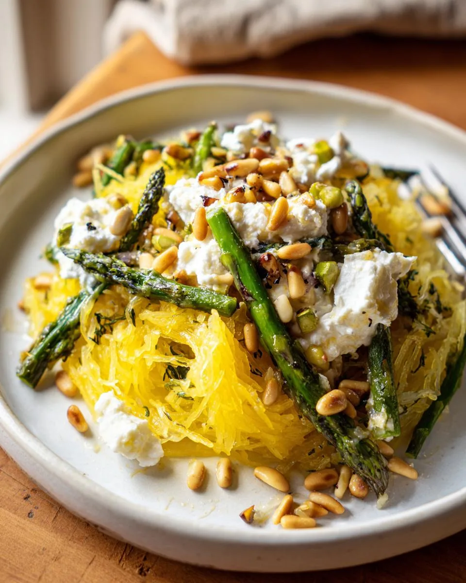 Spaghetti Squash With Asparagus Ricotta Lemon And Thyme - detail 2