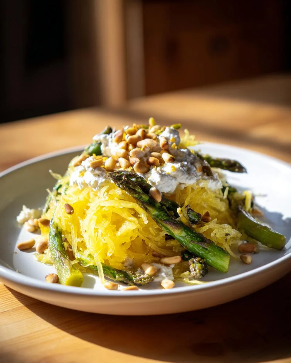 Spaghetti Squash With Asparagus Ricotta Lemon And Thyme - detail 4