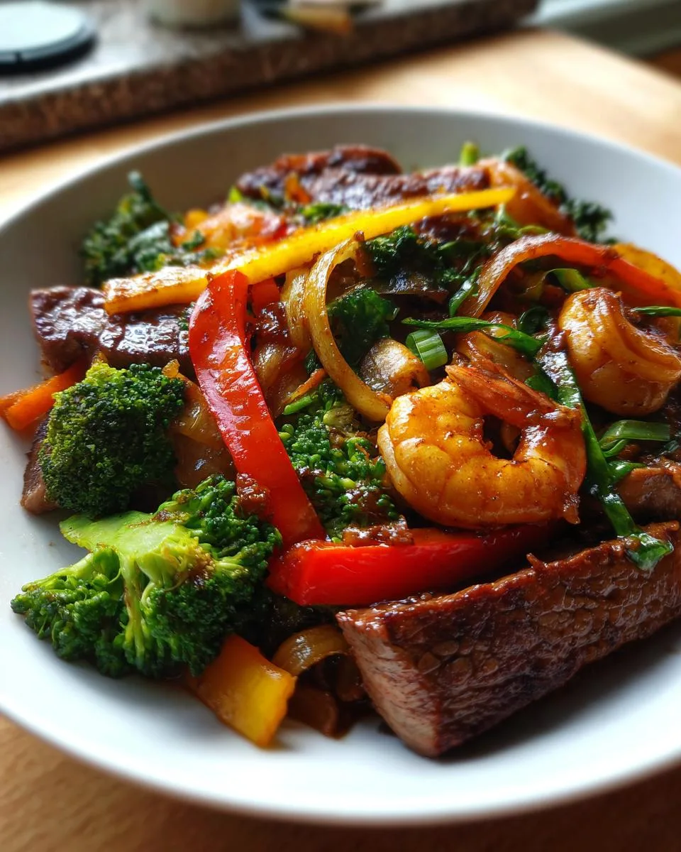 Steak and Shrimp Stir-Fry - detail 1
