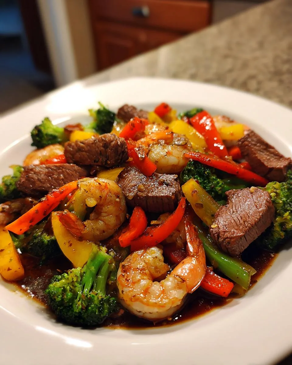 Steak and Shrimp Stir-Fry - detail 2