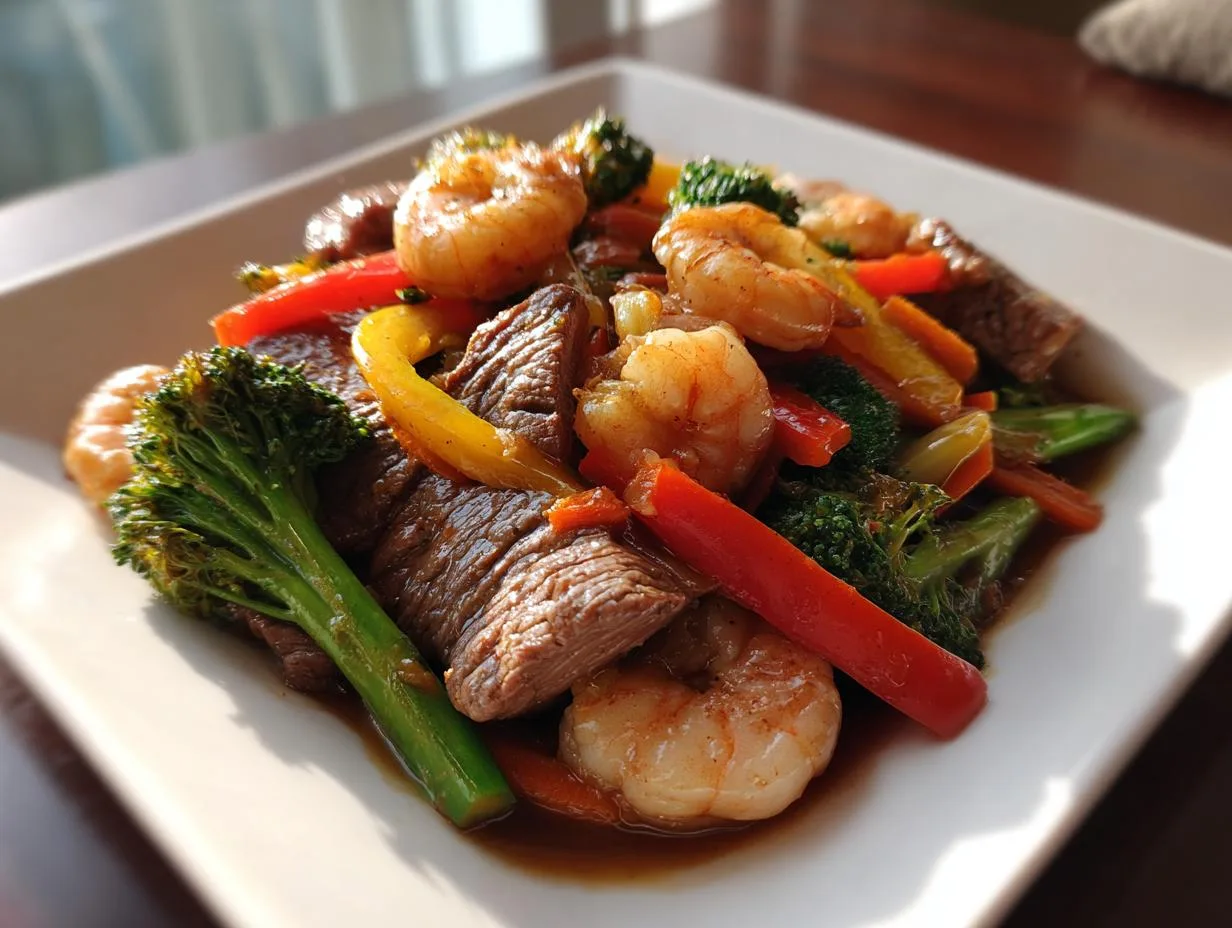 Juicy Steak and Shrimp Stir-Fry Ready in 25 Minutes