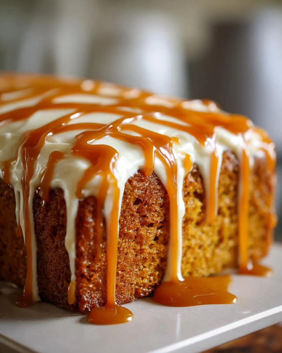 pumpkin cake with caramel cream - detail 1
